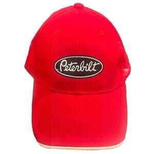Peterbuilt Red Adjustable Hook & Loop Baseball Hat Cap -Unique -Very Nice!!